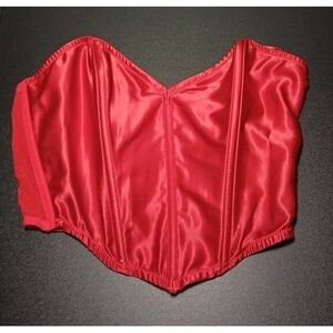 Victoria's Secret Satin Boned Strapless Balconet Bustier Bra Red Women's Large